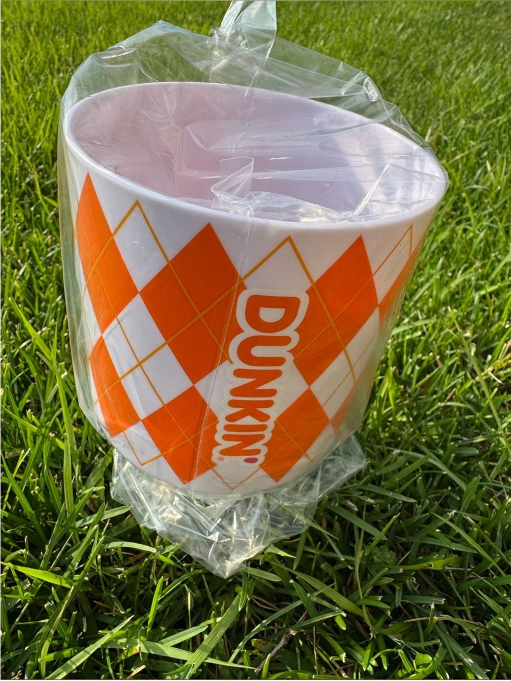 Dunkin' Orange Argyle Ceramic Mug - Men's Other